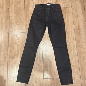 Good American Black Waxed Skinny Jeans Size 4/27